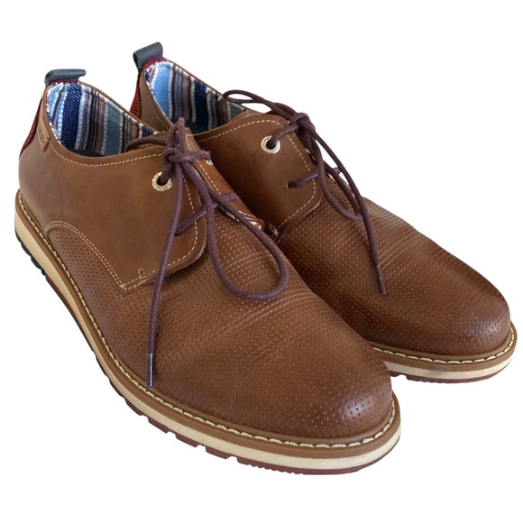 PIKOLINOS Berna Leather Lace Up Perforated Oxford Shoes - Picture 1 of 12